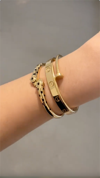 [Angela Jewelry] Panthère & LOVE  & JUSTE  Diamond Bracelet Stack Set
