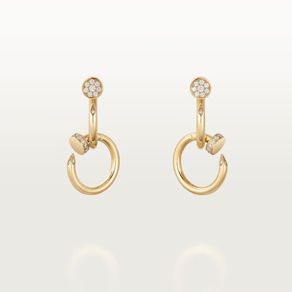 [Angela Jewelry]JUSTE HALF DIAMOND DOUBLE EARRINGS
