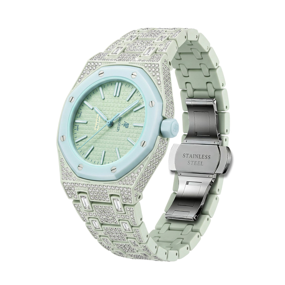 Royal Oak Pop Exclusive Bioceramic Case & Bioceramic Strap Full Diamond