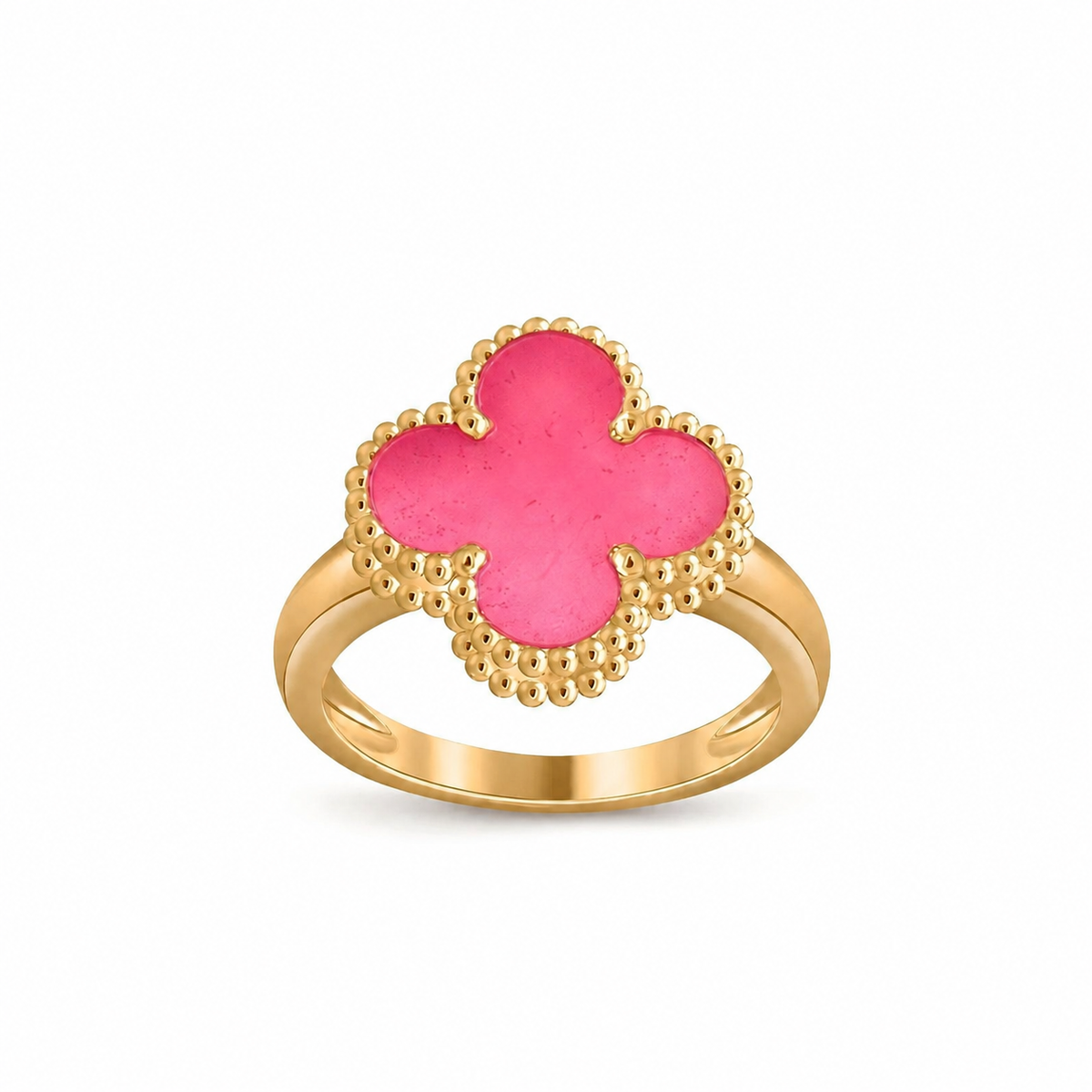 [Angela Jewelry]NEW CLOVER PINK ENAMEL RINGS
