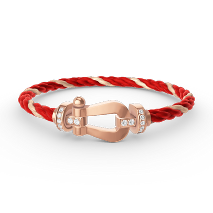 [アンジェラジュエリー]フォース ラージホースシュー ハーフダイヤモンドブレスレット ローズゴールド