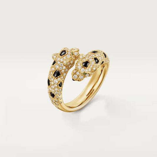 [Angela Jewelry]PANTHERE DOUBLE HEADED FULL DIAMOND  RING