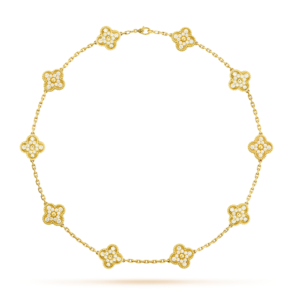 [Angela Jewelry]CLOVER 10 MOTIFS DIAMOND NECKLACE