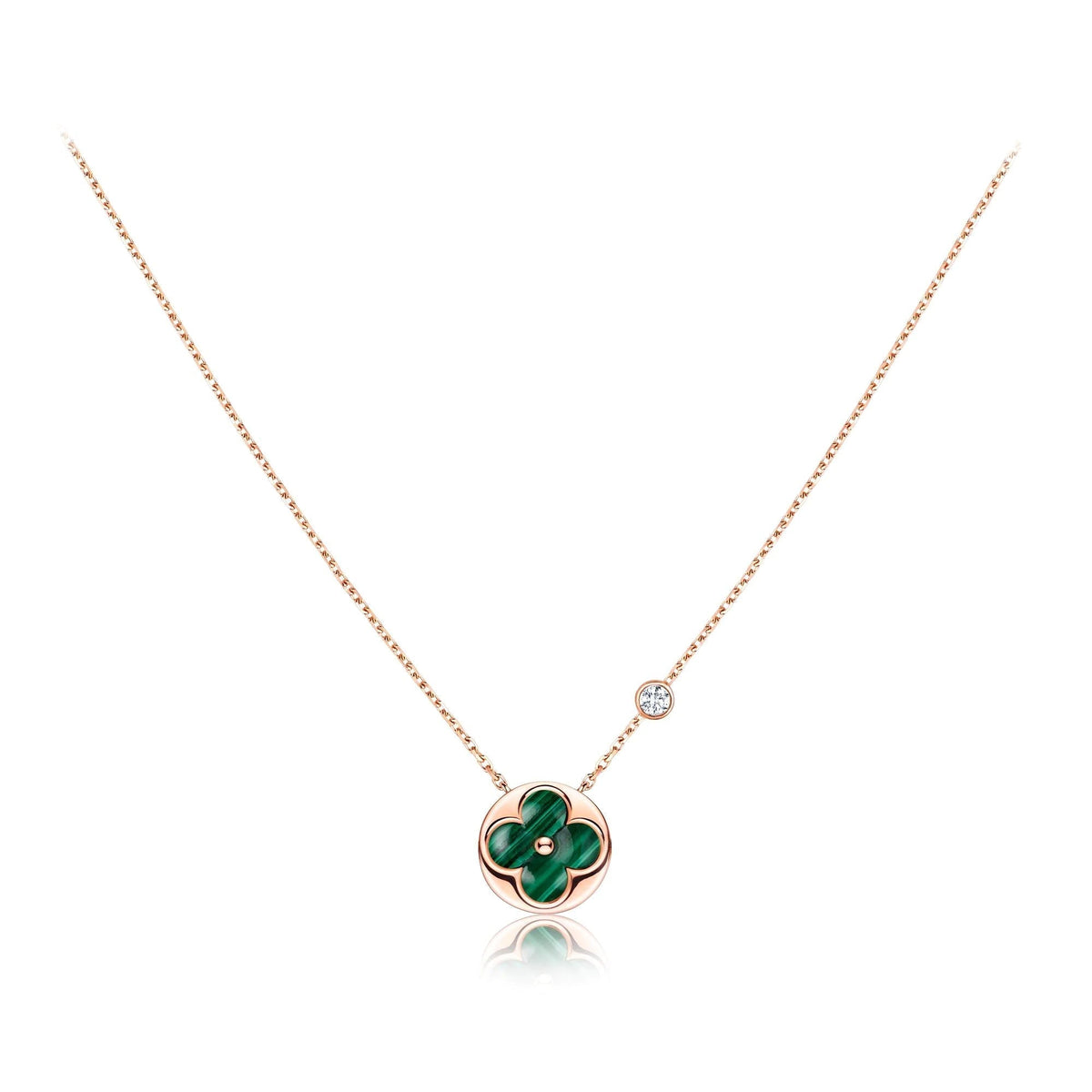 [Angela Jewellery]SUN PEDANT PINK GOLD 1 DIAMOND NECKLACE