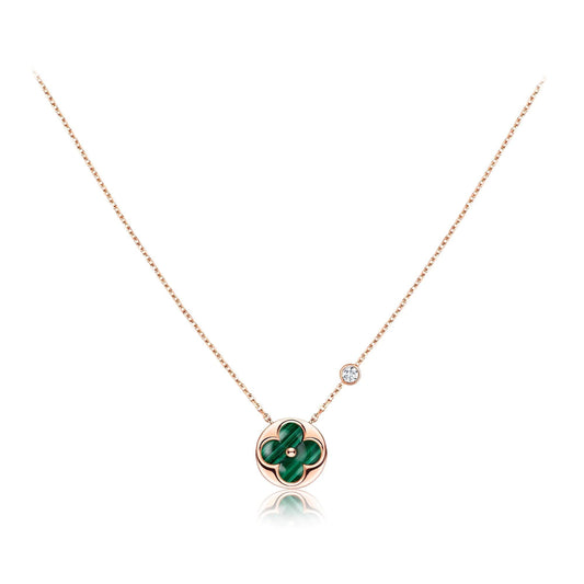 [Angela Jewellery]SUN PEDANT PINK GOLD 1 DIAMOND NECKLACE