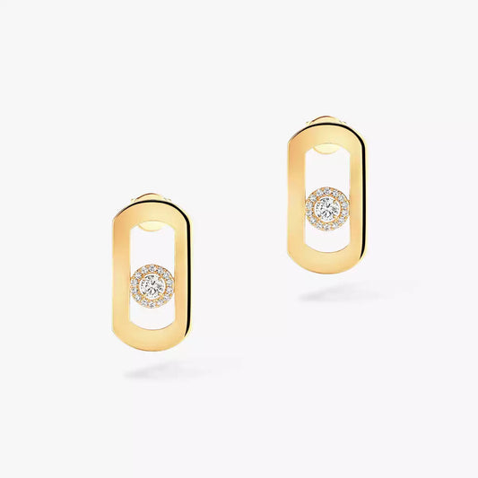 [Angela Jewelry]So Move Diamond Earrings in Yellow Gold