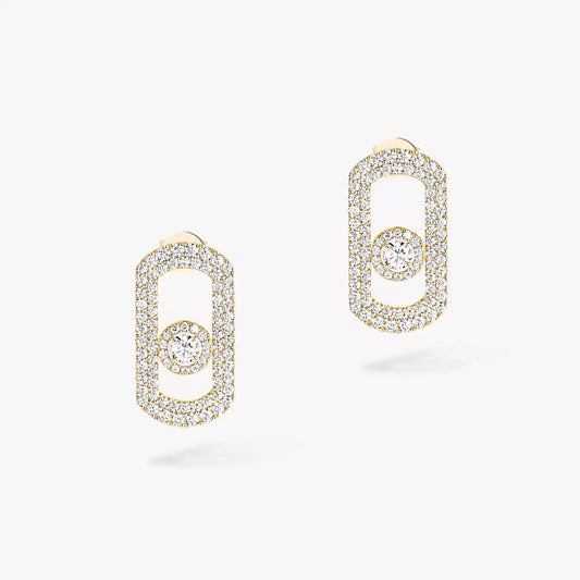 [Angela Jewelry]So Move Pave_-Set Diamond Earrings in Silver