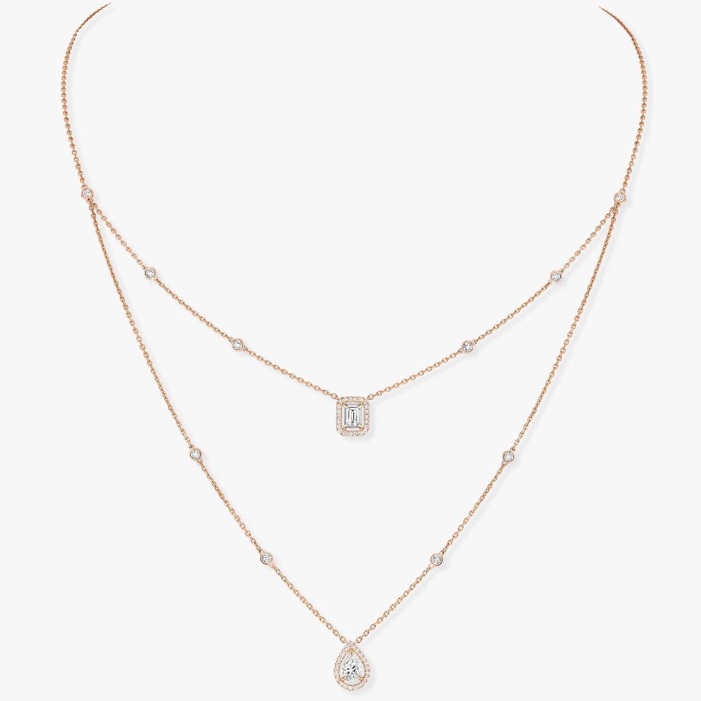 [Angela Jewelry]MY TWIN 2 ROW DIAMOND NECKLACE