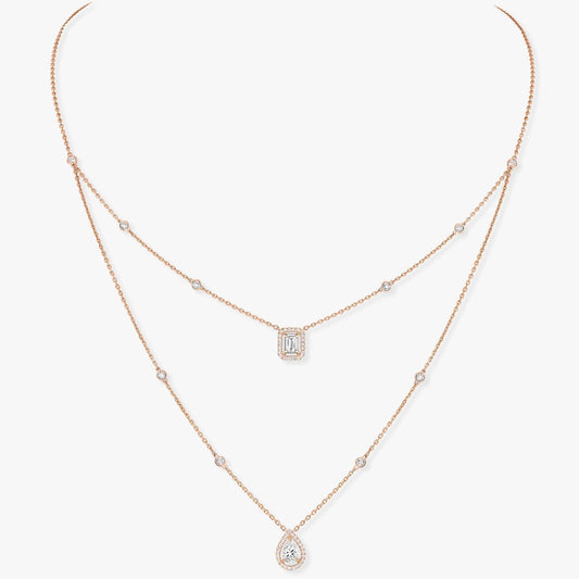 [Angela Jewelry]MY TWIN 2 ROW DIAMOND NECKLACE