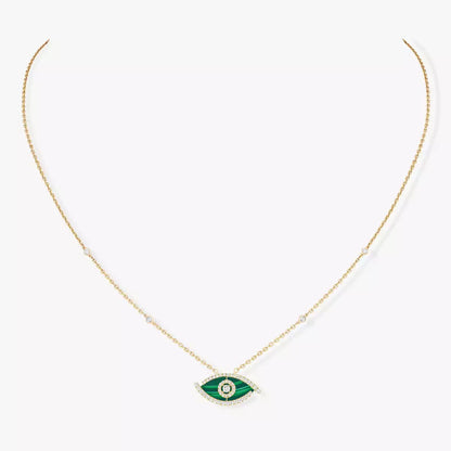 [Angela Jewelry]Lucky Eye Diamond Necklace in Rose Gold and Turquoise