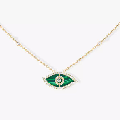 [Angela Jewelry]Lucky Eye Diamond Necklace in Rose Gold and Turquoise