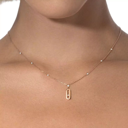 [Angela Jewelry] Move Uno Gold Diamond Long Necklace