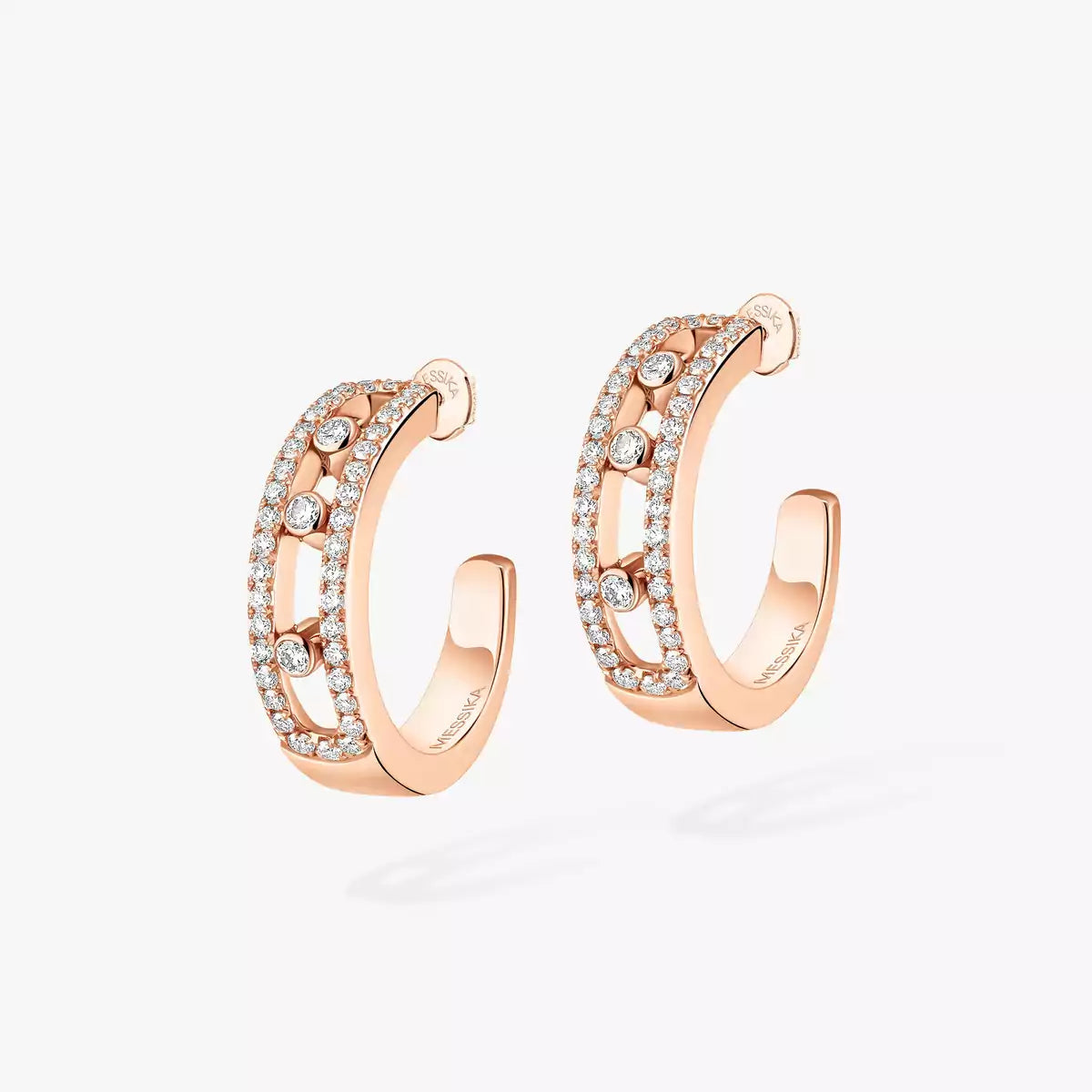 [Angela Jewelry]Diamond Pave_ Hoop Earrings Move