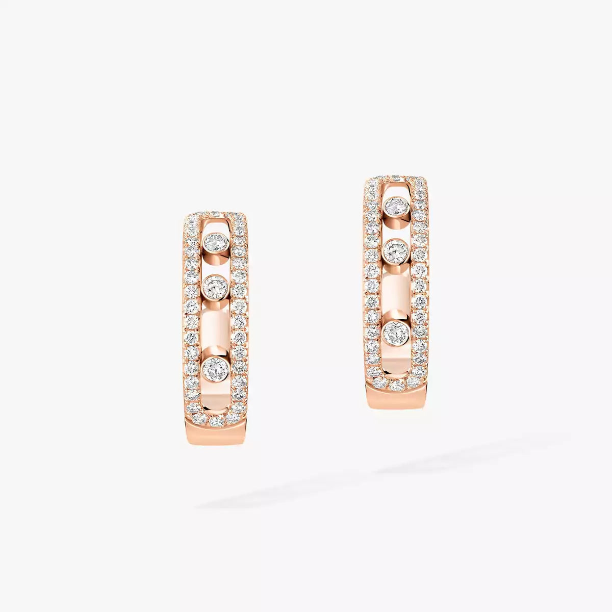 [Angela Jewelry]Diamond Pave_ Hoop Earrings Move