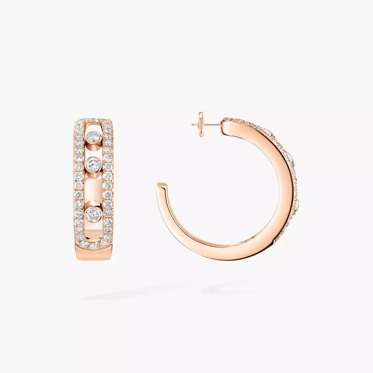 [Angela Jewelry]Diamond Pave_ Hoop Earrings Move