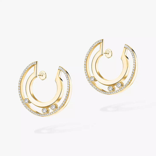 [Angela Jewelry]Move Romane Small Diamond Hoop Earrings