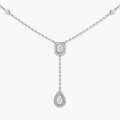 [Angela Jewelry]Gold Diamond Tie Necklace