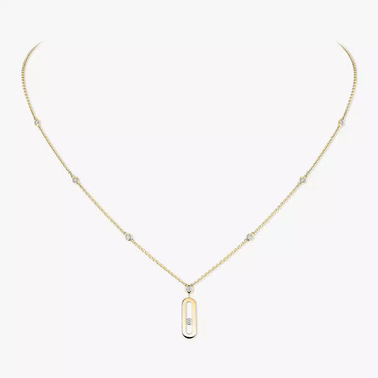 [Angela Jewelry] Move Uno Gold Diamond Long Necklace