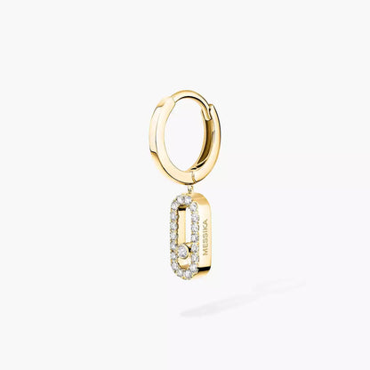 [Angela Jewelry]Move Uno Single Diamond Hoop Earring