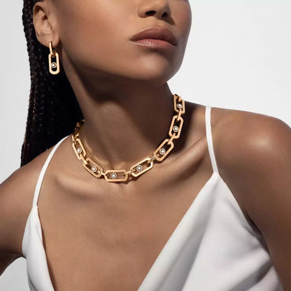 [Angela Jewelry]So Move XL Diamond Pendant Earrings