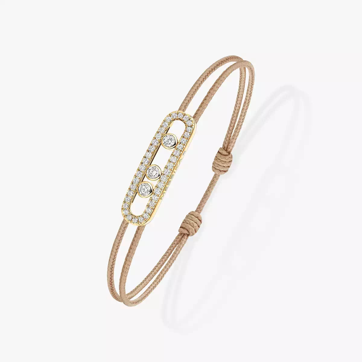 [Angela Jewelry]Messika Care(s) pink cord pavé bracelet