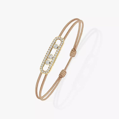 [Angela Jewelry]Messika Care(s) pink cord pavé bracelet