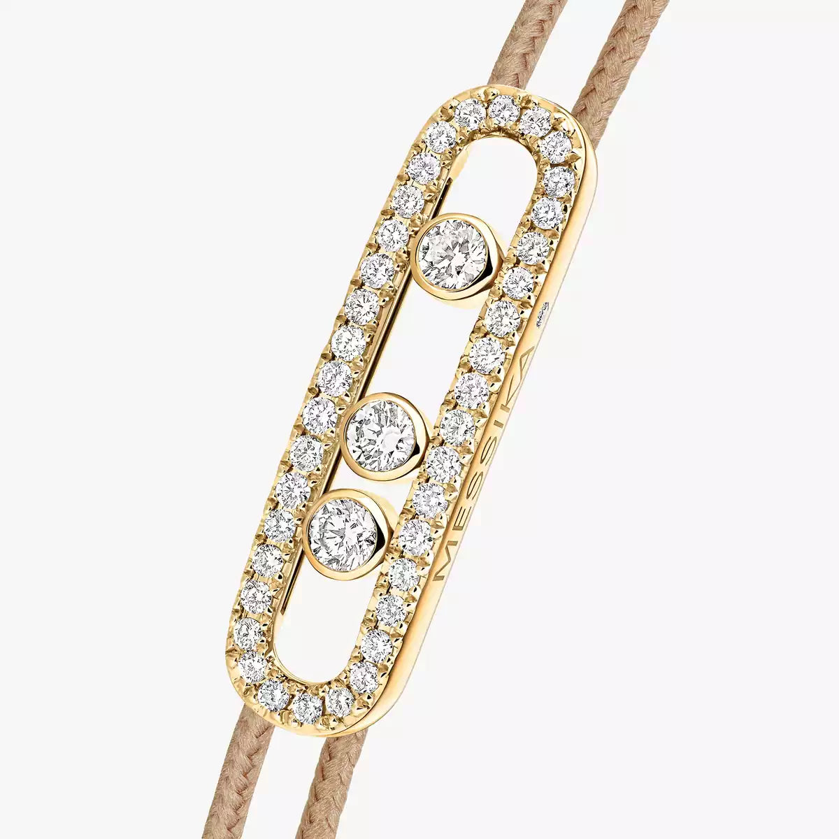 [Angela Jewelry]Messika Care(s) pink cord pavé bracelet