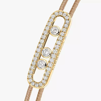 [Angela Jewelry]Messika Care(s) pink cord pavé bracelet