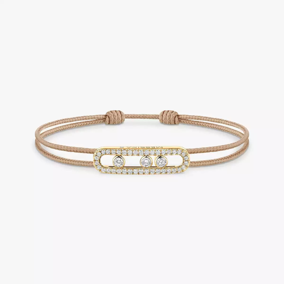 [Angela Jewelry]Messika Care(s) pink cord pavé bracelet