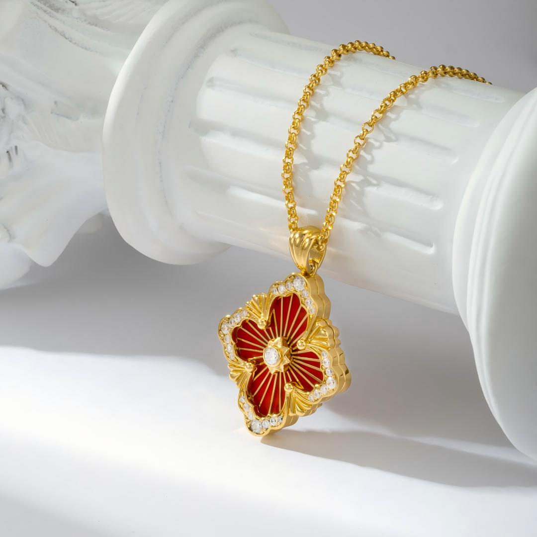 [Angela Jewelry]OPERA TULLE ENAMEL NECKLACE