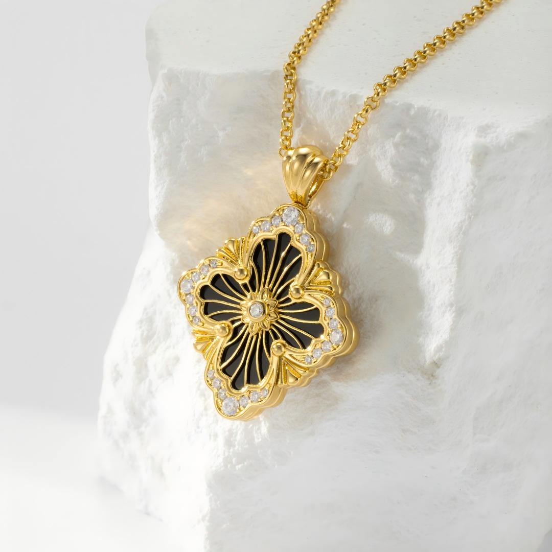 [Angela Jewelry]OPERA TULLE ENAMEL NECKLACE