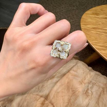 [Angela Jewelry]OPERA TULLE  RING WITH  ENAMEL BACKGROUND