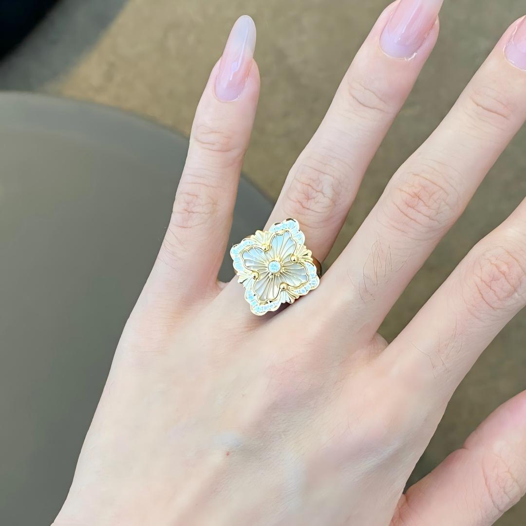 [Angela Jewelry]OPERA TULLE  RING WITH  ENAMEL BACKGROUND