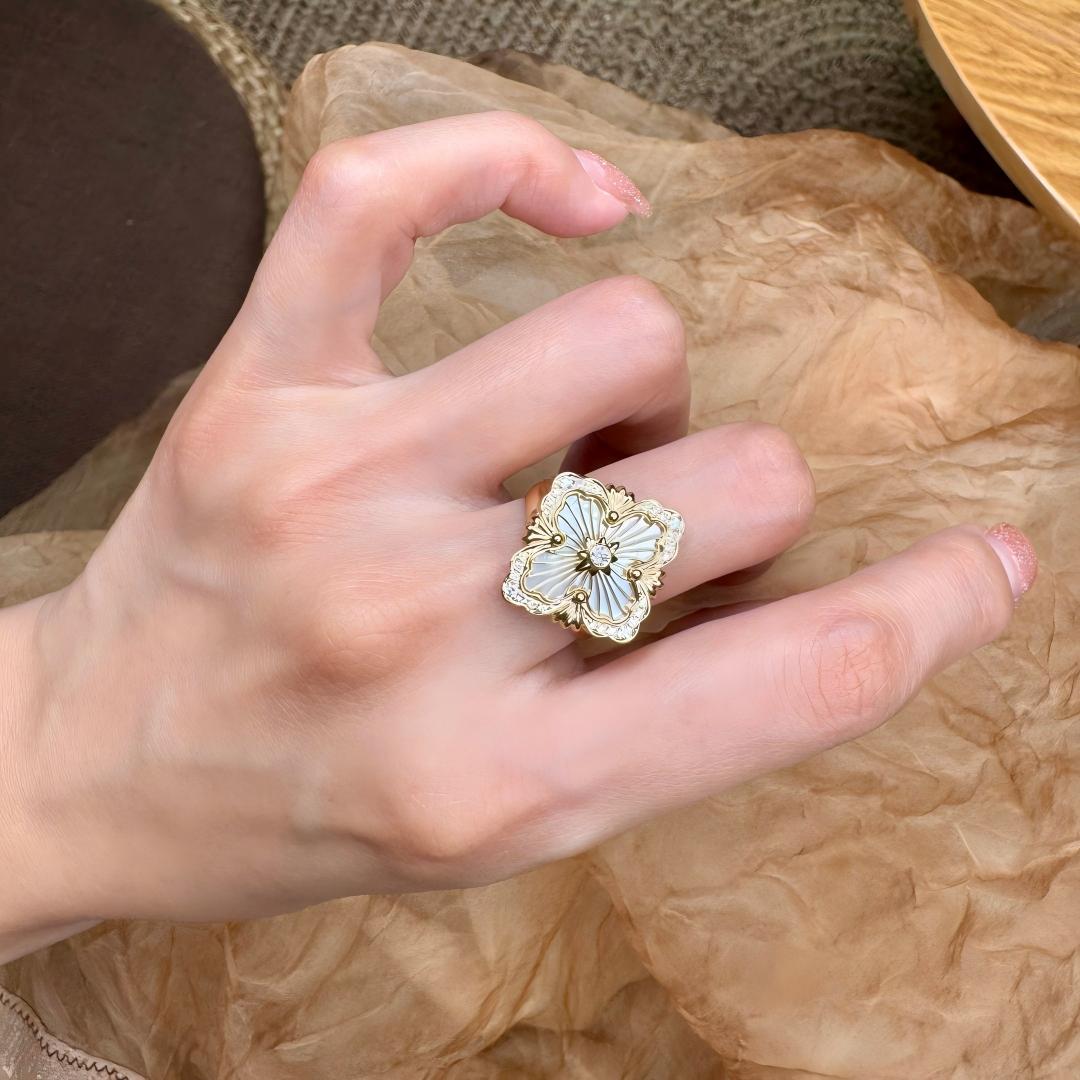 [Angela Jewelry]OPERA TULLE  RING WITH  ENAMEL BACKGROUND