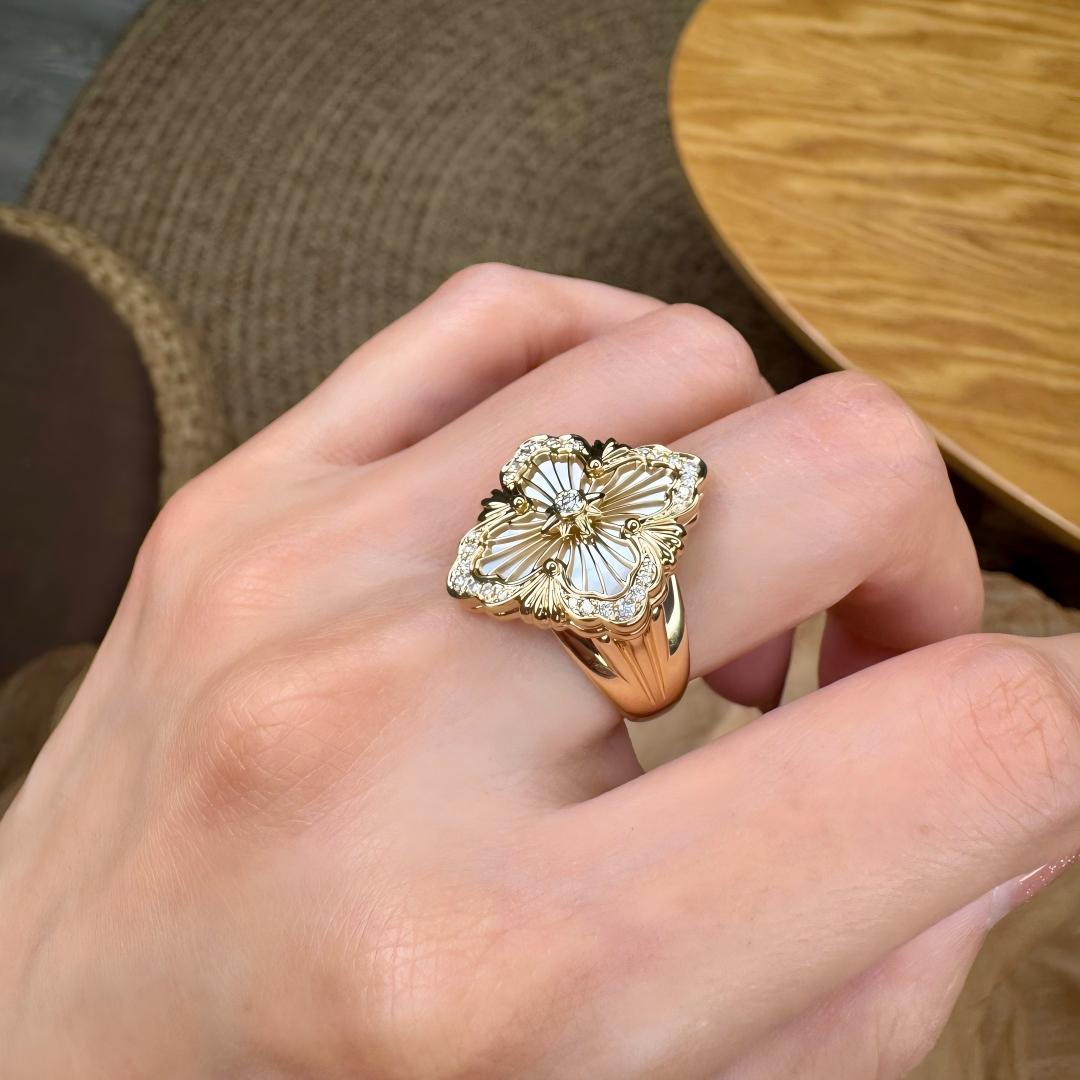 [Angela Jewelry]OPERA TULLE  RING WITH  ENAMEL BACKGROUND