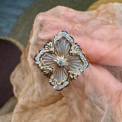 [Angela Jewelry]OPERA TULLE  RING WITH  ENAMEL BACKGROUND