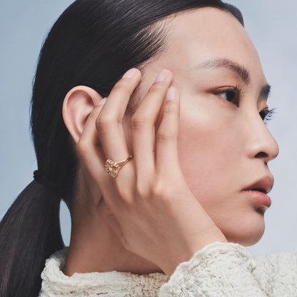 [Angela Jewelry]OPERA TULLE  RING WITH  ENAMEL BACKGROUND