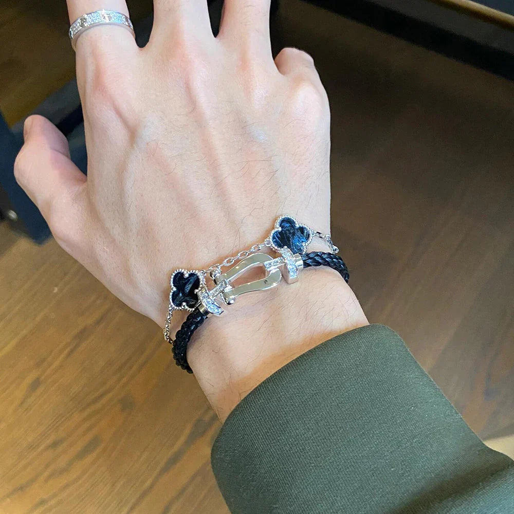 [Angela Jewelry]CLOVER 5 MOTIF PIETERSITE BRACELET COLLECTION