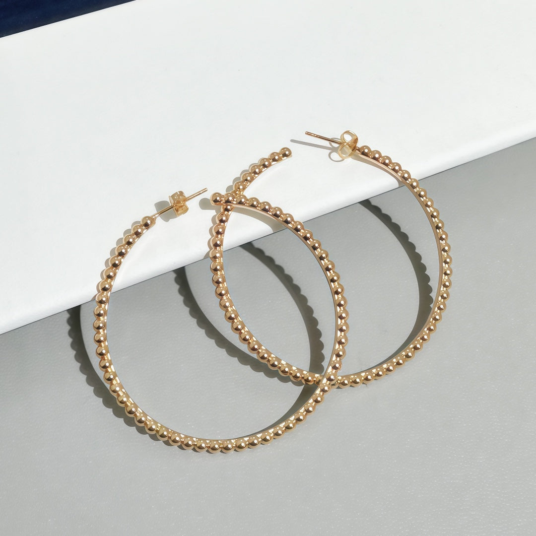 [Angela Jewelry] SMOOTH BEAD STUD EARRINGS