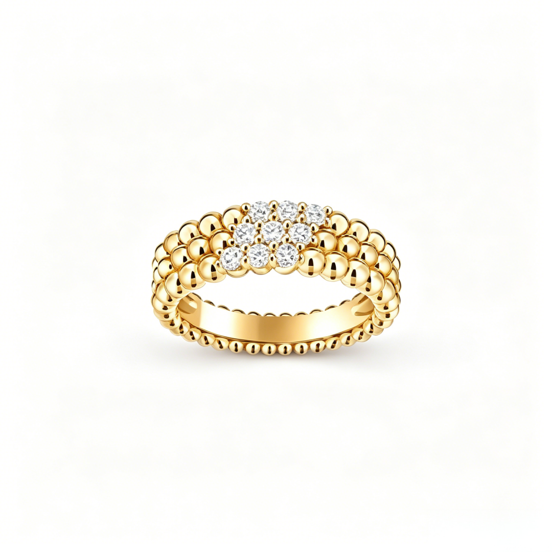 [Angela Jewelry] THREE-ROW DIAMOND RING