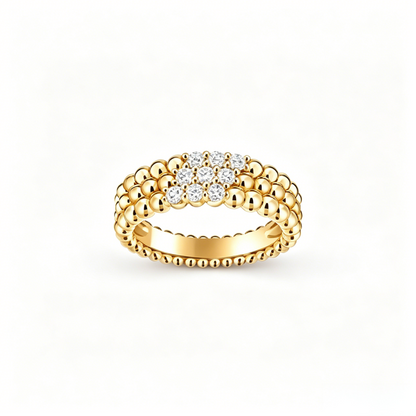 [Angela Jewelry] THREE-ROW DIAMOND RING
