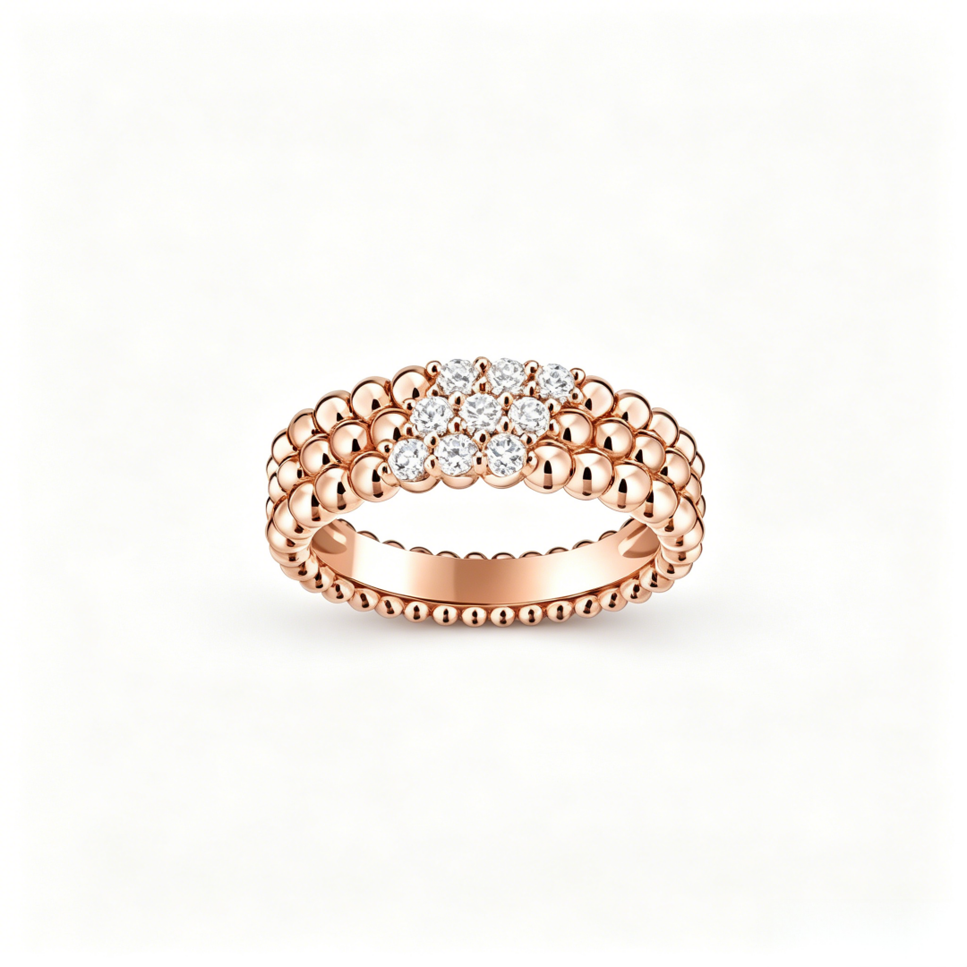 [Angela Jewelry] THREE-ROW DIAMOND RING