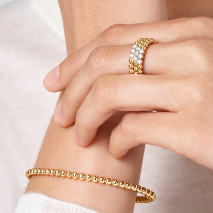 [Angela Jewelry] THREE-ROW DIAMOND RING