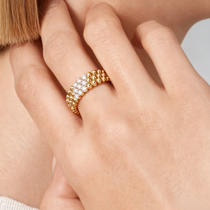 [Angela Jewelry] THREE-ROW DIAMOND RING