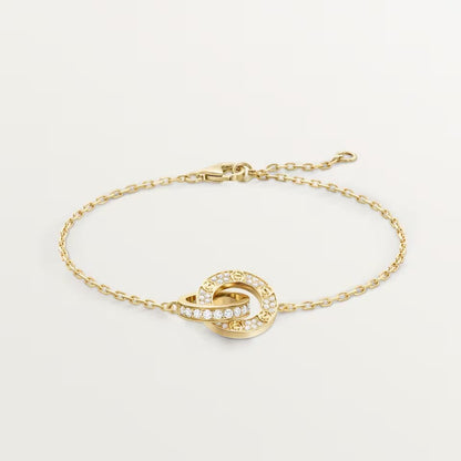 [Angela Jewelry]LOVE DOUBLE RING FULL DIAMOND BRACELET