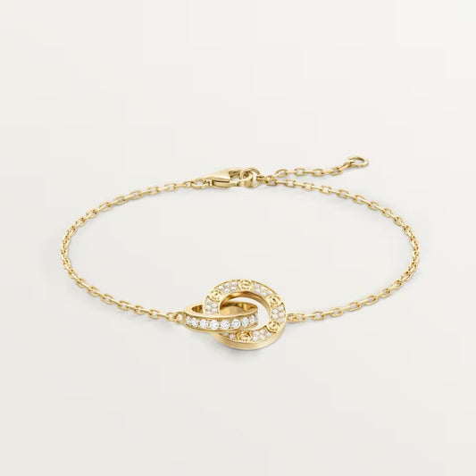 [Angela Jewelry]LOVE DOUBLE RING FULL DIAMOND BRACELET