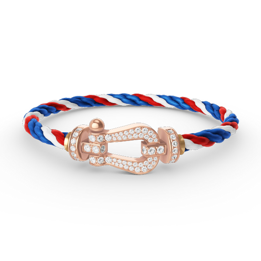 [Angela Jewellery]FORCE GROSSES HUFEISENARMBAND MIT VOLLMUNDDIAMANTEN IN ROSÉGOLD 