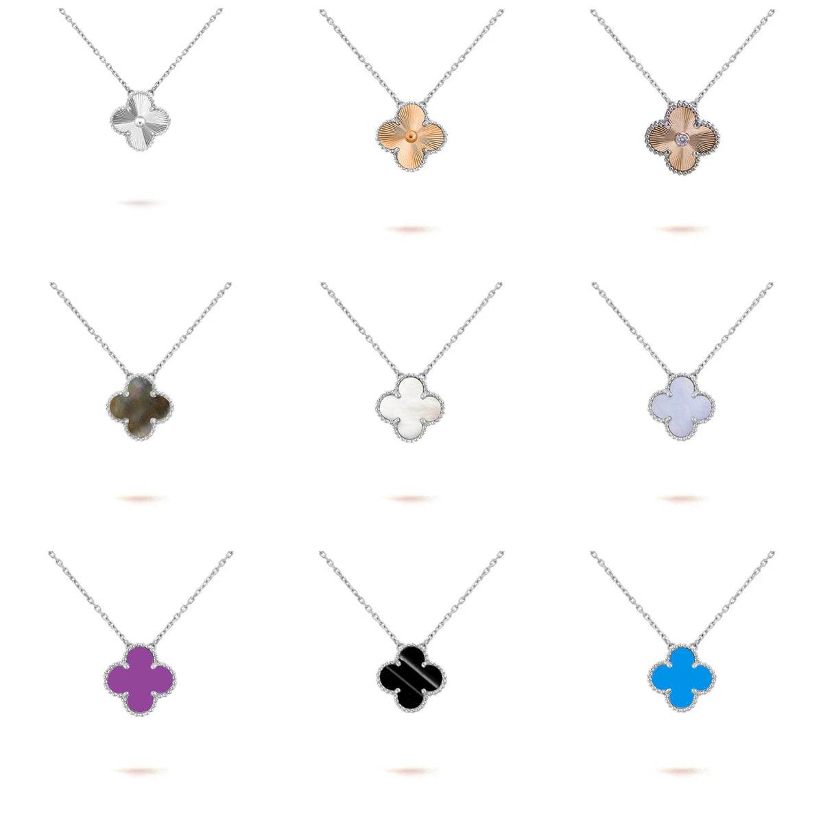 [Angela Jewelry]CLOVER 15MM NECKLACE SILVER COLLECTION