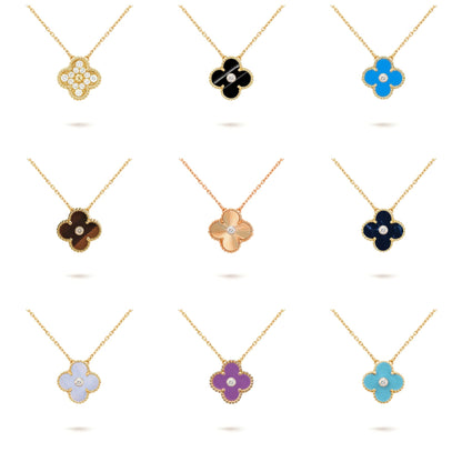 [Angela Jewelry]CLOVER 15MM DIAMOND SINGLE FLOWER NECKLACE COLLECTION