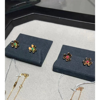 [アンジェラジュエリー]フリヴォルフラワー ピンク イヤリング